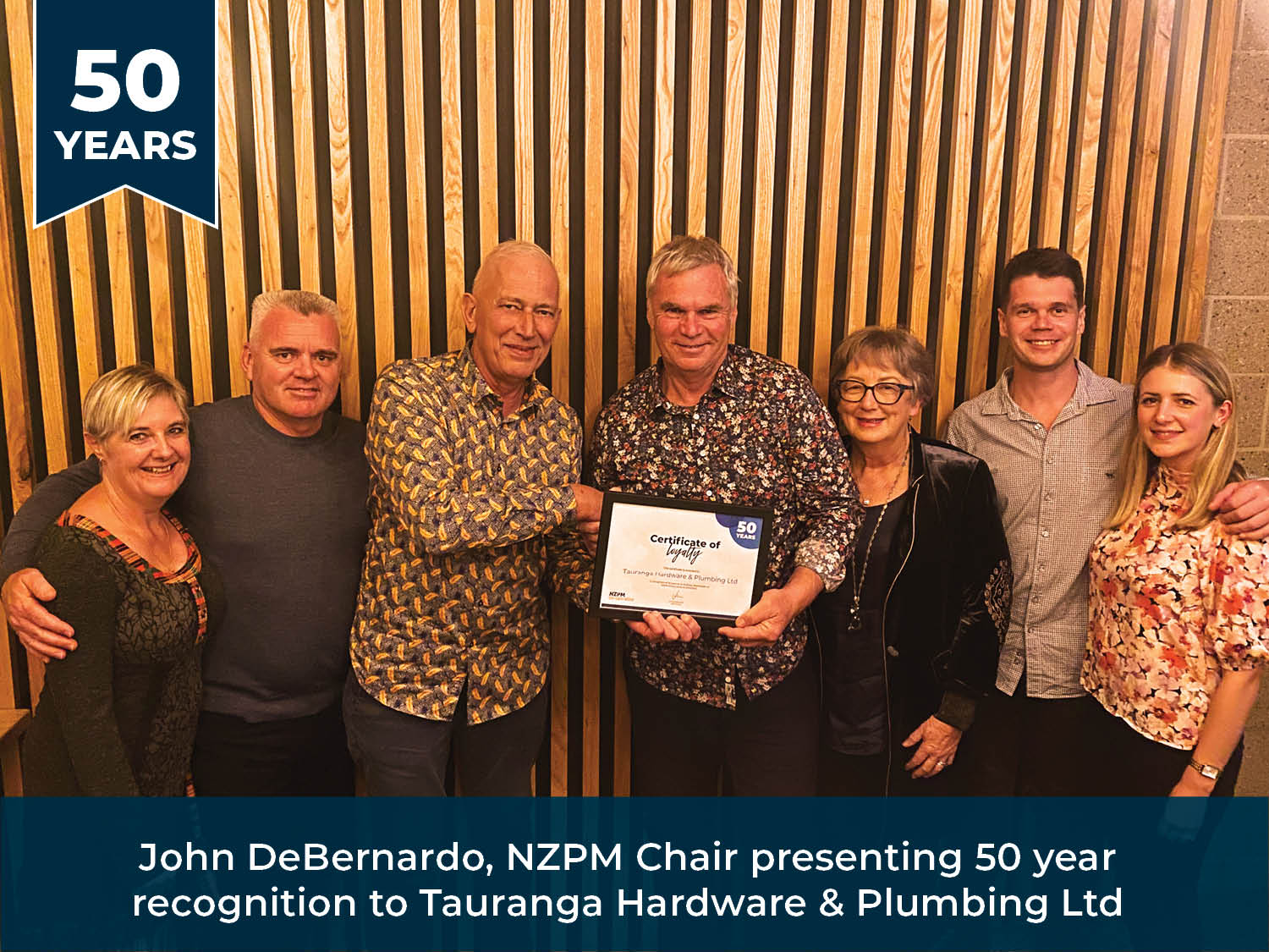 Tauranga Hardware and Plumbing 50 year recognition 50 Year recognition - Tauranga Hardware and Plumbing